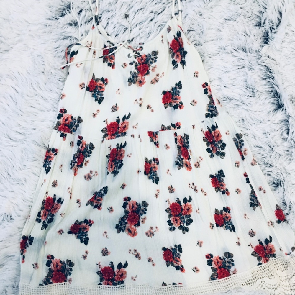 Floral dress with white background